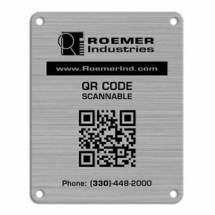 Aluminum Qr Code Nameplate