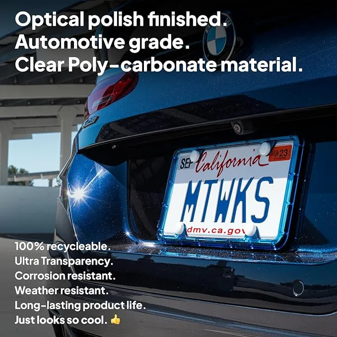 Premium Polycarbonate License Plate Frame