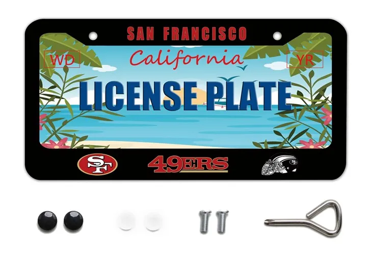 Blue Yankees Design License Plate Frame