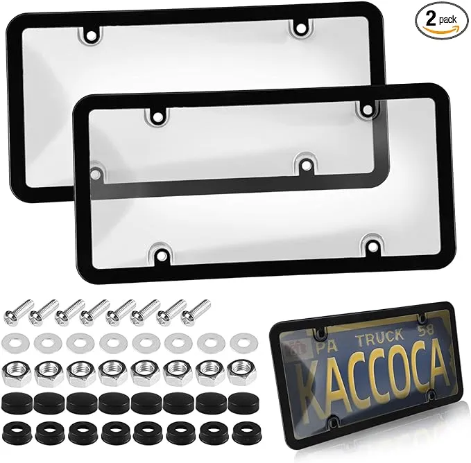 Clear UnbreakableLicense Plate Frame Covers