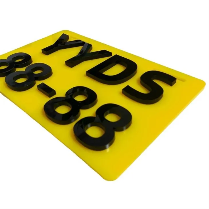 Acrylic License Plate With Letter Digits