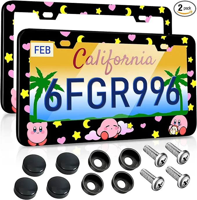 Cute Cartoon Metal Tag License Plate Frames