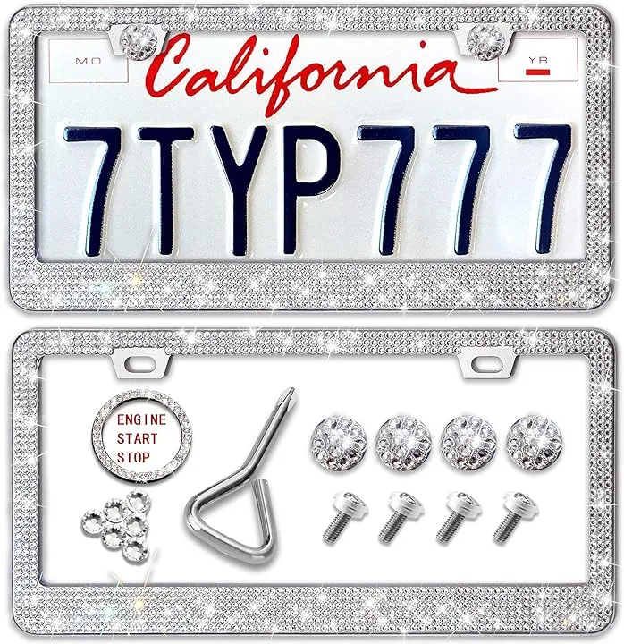 Diamond Bedazzled Car License Plate Frames