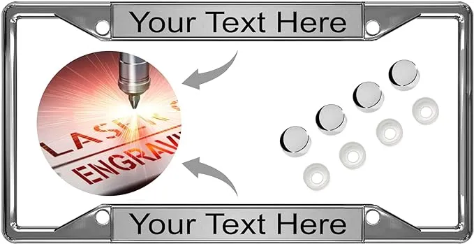 Classic Style Text License Plate Frame