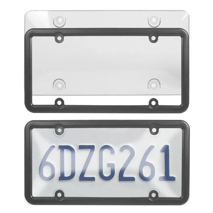 Plastic License Plate Frame With Accessories