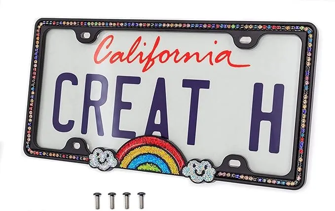 Shining Rainbow Diamond License Plate Frame